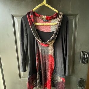Bali Black and Red Women's Top